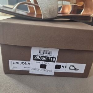 CM Jonas White Croc Toe Post Sandals